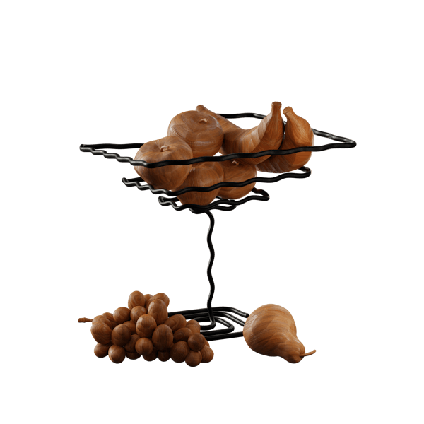 Bowl of wooden fruit